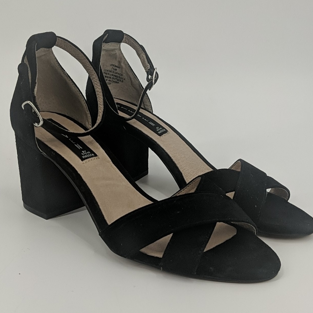 STEVEN by STEVE MADDEN Voomme Strappy Suede Heels